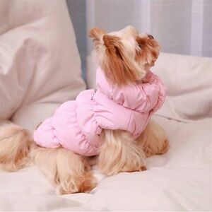 🐶 Small Dog fleece lined Puffer Jacket Pink | NWOT | Size : L